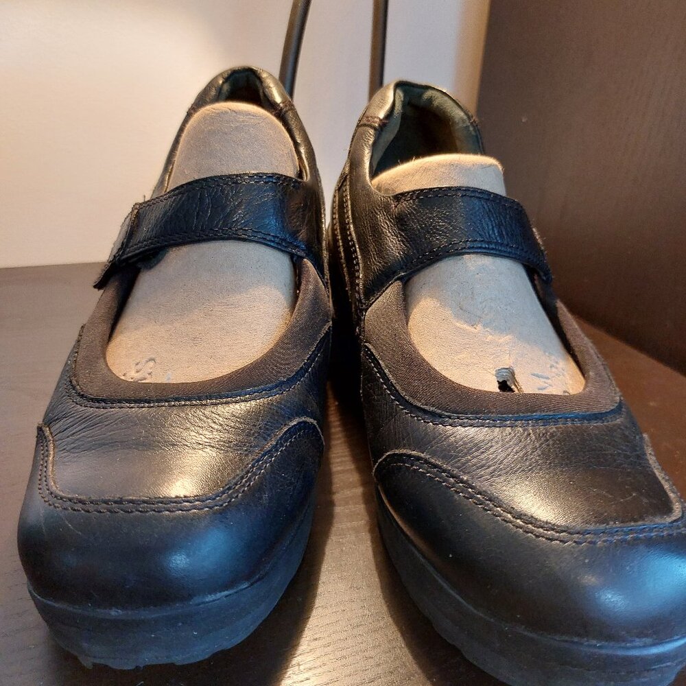 Black leather shoes